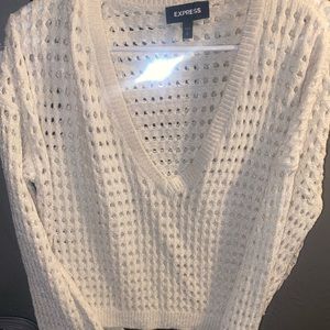 Express white sweater flowy sleeves size S